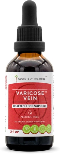 [BRSWGZ3QB57QIFY4] Secrets of the Tribe Varicose Vein Alcohol-Free, Glycerite Butcher's Broom, Horse Chestnut, Bilberry, Cayenne, Gotu Kola, Grape. Tintura, Extracto Herbal Las piernas sanas Soporte 2 OZ
