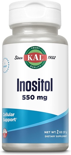 [BRSWIYTYO4OB42DY] KAL Inositol Powder 550mg, Brain Health, Nervous System & Mood Support Addition, Cellular Health Support, Hellenic Absion Formula, Easy to Mix, Approx. 102 Служби, 2oz