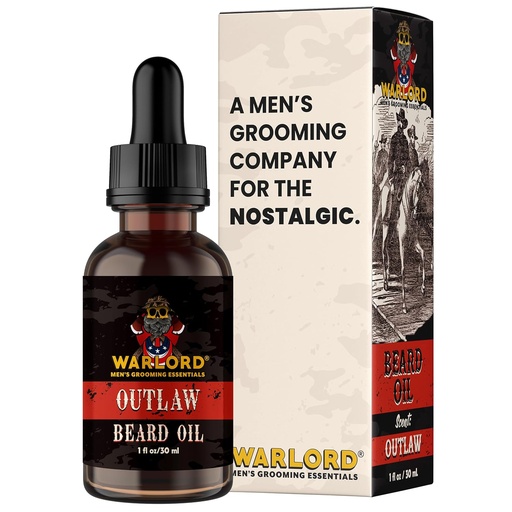 [BRSRAA34DMMQ4GYZ] WARLORD Beard Oil & Beard Softener for Men - Beard Moisturizer & Natural Beard Oil to Reduce Itchy Skin, Tame Hair and Manage Frizz - Outlaw, 1 Fl Oz