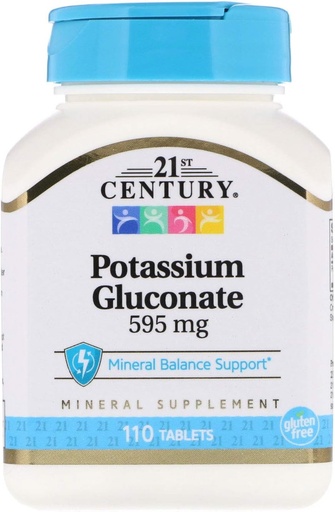 [BRSWKFD6DMNBADDE] 21st Century Potassium 99Mg Tablets 100+10 Count (2 Pack)