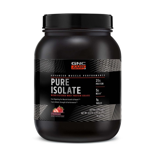 [BRSW2YYKDIPR4HT3] GNC AMP Pure Isolate Protein - Strawberry (28 Servings)