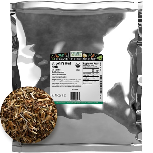[BRSWIYTYOUIRQETC] Frontier Co-Op Organic Cut and Sifted Saint John's Wort Herb 1lb - Dried Herb For St Johns Wort Organic Tea Or Diy Capsules, Oil, Tincture, Supplement