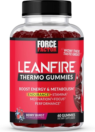 [BRSW2EI3AEFAKCY3] Sila Factor LeanFire Termo Gumies z B12 vitamini, kofein, in zelena kava fižol, povečanje energije, Presnova, vzdržljivost, Stamina, Motivacija, Fokus, & Performance, Pred vadbo Gumies, 60 Gumies