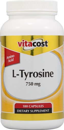 [BRSWIZT7BIABUDTU] Vitacost L-Tyrosine - 750 mg - 180 Capsules