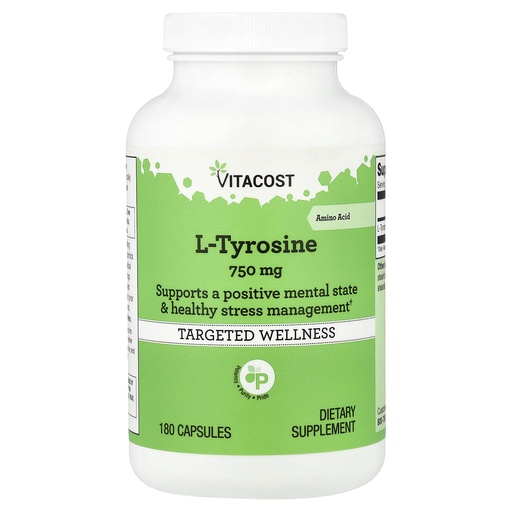 [BRSWIZT7BIABUDTU] Vitacost L-Tyrosine, 750 mg, 180 Capsules