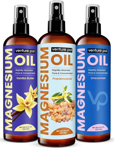 [BRSRAZYYCICB4AA2] Venture Pal 100% čisto magnezijevo olje Spray z Frankincense, hitra absorpcija, manj sting, Ultra-Pomirja za spanje in mišice sprostitev, Seven (Velika 8 oz) Minerali