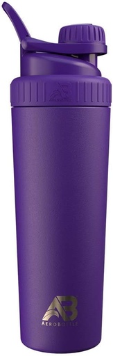[BRSWYCQRC4NQEHI2] AeroBottle Cryo Shaker Cup, Insulated Stainless Steel Water Bottle and Protein Shaker, Mixes Protein and Pre Workout With Turbulent Mixing Technology, No Blending Ball or Wisk, 26oz, Nightfall Purple