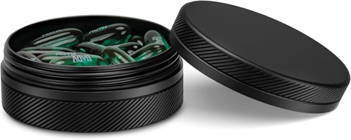 [BRSRAFAZCICG2G35] Caja pequeña de la pila, caja de la pluma de metal durable, hermética &amp; impermeable para viajes y uso diario, sujetador de vitamina portátil para bolsillo, bolso - negro