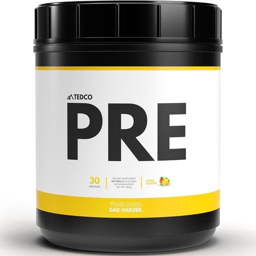 [BRSW22YROQJRSAIZ] TEDCo Pre Workout Powder - Alle naturlige preworkout for mænd, Zero Kunstige sødestoffer - BCAA, Creatin, Beta Alanine, L- Citrulline - 30 Fuld Servering (Citrulicious)