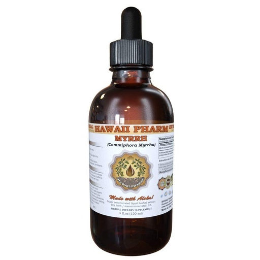 [BRSWKEY7AUNBWDLO] Hawaii Pharm Myrrh Liquid Extract, Myrrh biologique (Commiphora myrrha) Tecture Herbal Supplément, Fabriqué aux États-Unis, 4 fl.oz