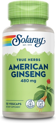[BRSWIYQAO4EBMFI3] SOLARAY American Ginseng 480 mg | Adaptogenic Herb | Healthy Stress, Energy & Physical Endurance Support | 50 VegCaps