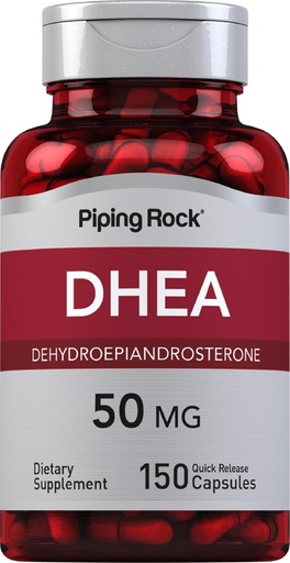 [BRSRMEA2AV7BAHT5] Piping Rock DHEA 50 mg | 150 cápsulas | para homes e mulleres | Suplemento de deshidroepiandrosterona | Non-GMO, Gluten Free