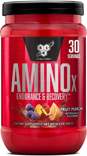 [BRSWIZ34AEIBCG3Y] BSN Amino X Muscle Recovery & Endurance Powder, BCAAs, 10 Grams of Acids Amino, Keto Friendly, Caffeine- Free, Dukungan Endurance, Zero Sugar, Fruit Punch, 30 porsi, 15.34 Ounce (Packaging May Vary)