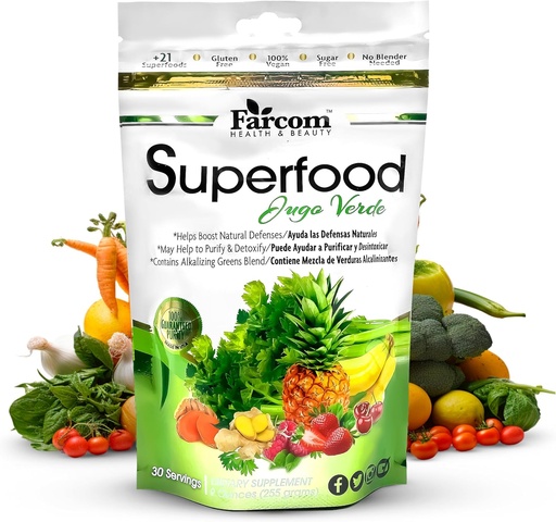 [BRSRAAIYDMIAECLX] Superfood Green Juice Powder – Blend of Over 21 Super Greens, Adaptogens, Prebiotics, Probiotics, Antioxidants – Detox, Energy, and Immune Support Supplement – Vegan, Gluten-Free