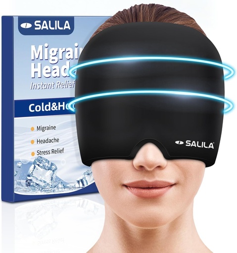 [BRSROC33OQHBUGTP] SALILA Migraine Relief Cap - Hozte Gelen Ice Pack aurreratua, Headache Hat Odorless, One Size Fits All, Cold & Hot Therapy for Sinus, Tension, Stress Relief - Berehalako Headache Soothing
