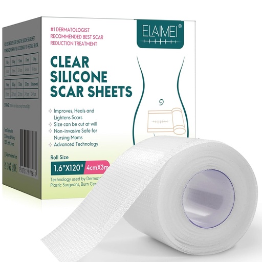 [BRSRAHYHAV7GCGY4] Silicone Scar Sheets, Clear Silicon Gel Scar Sheets, Invisible Scar Tape(1.6” x 120”Roll-3M), Scar Strips for Surgical Scars, Medical Grade, Scar Removal Sheets for C-Section, Breast, Keloid et.