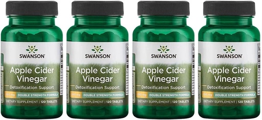[BRSWGFD3BYAWMCAU] Swanson Apple Cider Vinegar - Double Strength 200 mg 120 Tabs 4 Pack
