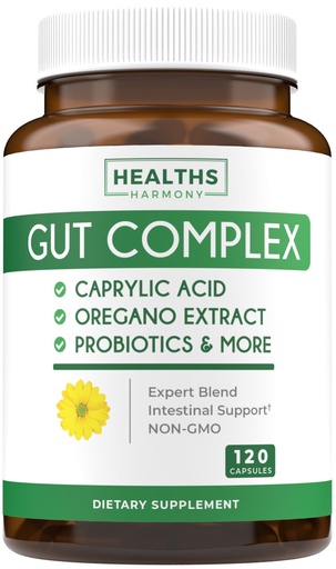 [BRSWYHD7BAHGMGTJ] Candida Support (120 Capsules) - Caprylic Acid, Oregano Oil & Probiotics Help Maintain Already Normal Levels of Yeast and Candida - Vegetarian, Non-GMO Intestinal Supplement - Gut Cleanse (No Pills)