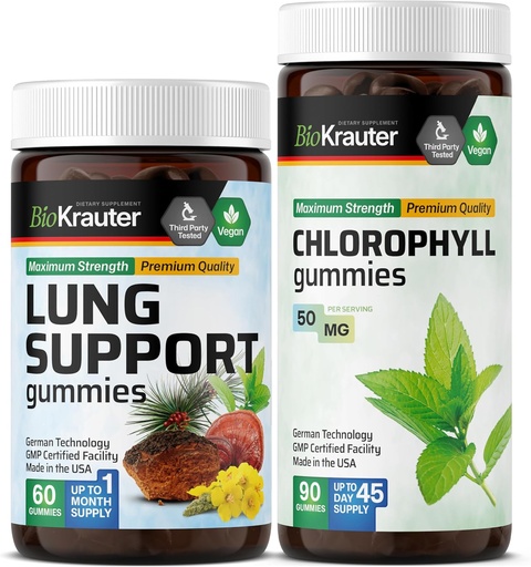 [BRSRAGIZAUHREFLH] BIO KRAUTER Lung Destek 60 Gummies & Chlorophyll 90 Gummies