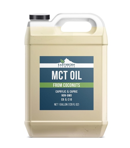 [BRSRM2QZAUGQ2YDZ] Earthborn Elements MCT Oil 1 Gallon, Pure & Undiluted, Coconut Oil, Caprylic Triglyceride