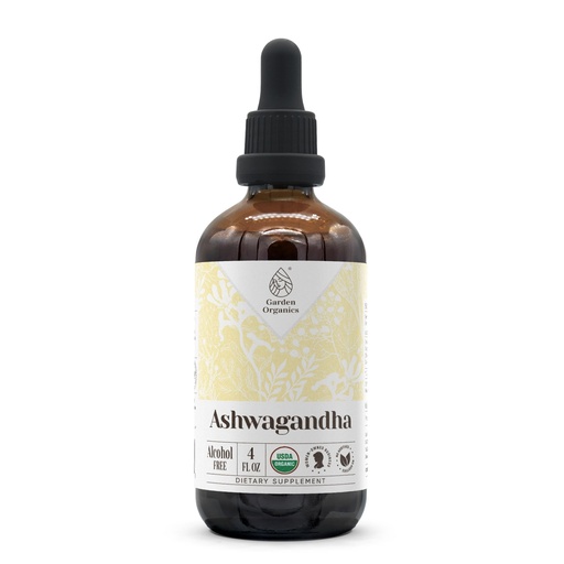 [BRSROFQDOUAWKE3L] Ashwagandha USDA Organic Alcohol-Free Extract | Dietary Supplement, High-Potency Tincture | Natural Certified Organic Ashwagandha (Withania Somnifera) Dried Root (4 oz)