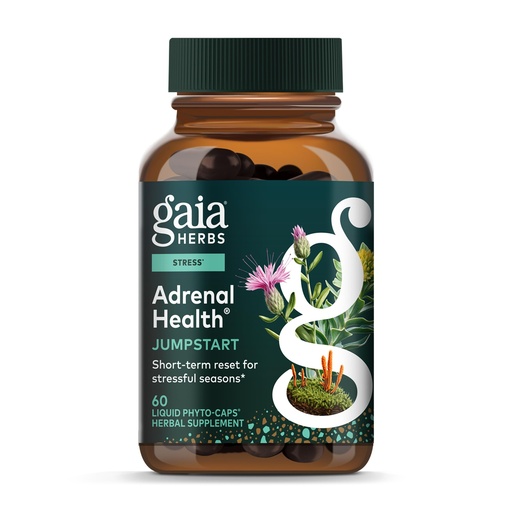 [BRSWKFQIOZ6RAFL6] Gaia Herbs Adrenal Health Jumpstart - Helps Sustain Healthy Energy & Stress Levels* - with Cordyceps, Schisandra, Rhodiola & Licorice - 60 Vegan Liquid Phyto-Capsules (30 Servings)