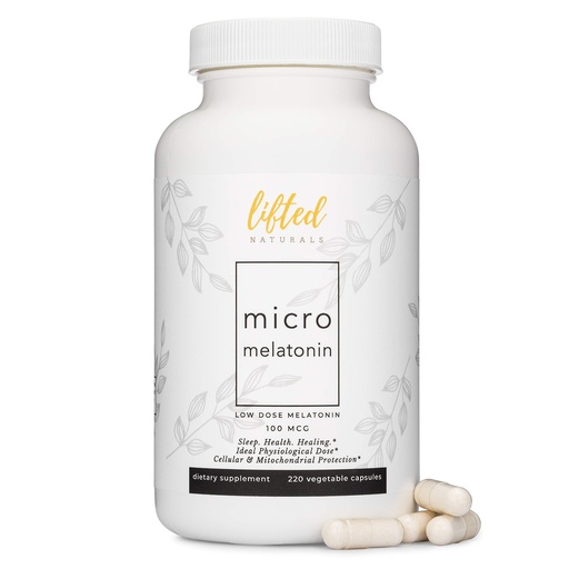 [BRSWYHYDB55RGDLO] Lifted Naturals Micro Melatonin Family Size - Melatonin for Fast & Better Sleep, Easy to Swallow 220 Vegetable Capsules with Low Dose Melatonin, Non-GMO, Fast Dissolve Melatonin 100 mcg