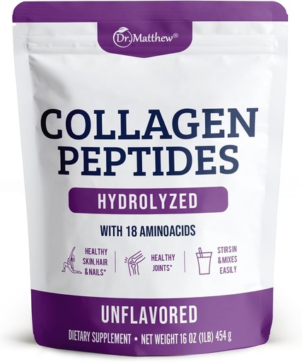 [BRSWGCQBOZ5RODLD] Tri. Matthew Hydrolyzed Collagen Peptides Powder - makuamaton & Grass Fed Protein Supplement hiukset, iho, nivelet - ei-GMO, Keto-ystävällinen, Tyyppi 1 ja 3, naisille ja miehille
