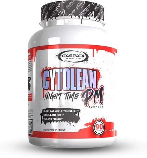 [BRSW2HDQCUORQYLD] Gaspari Nutrition Cytolean PM: Nighttime Fat Burner med Melatonin Sleep Support, Stress Reduction, Stimulant Free, Vegan Friendly (90 kapslar)