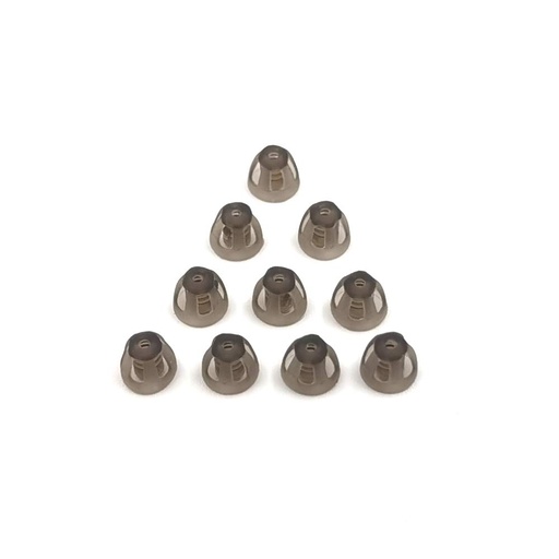 [BRSWYEA6BAHB4CDF] Hearing Aid Domes Smoky Gray Tips Ear Pieces Comfortable for Open Fit BTE Sound Amplifier PSAP Kit Invisible, except for RIC 5mm (S * 10)