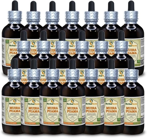 [BRSWGHYRAEBB4AYU] Muira Puama (Ptychopetalum Olacoides) Tincture, Organic Liquid Extract (Brand Name: HerbalTerra, Proudly Made in USA) 20x4 fl.oz (20x120 ml)