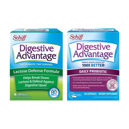[BRSWGBQTDIDR4DI7] Daily Probiotic Capsule - Digestive Advantage 80 Capsules and Lactose Defense Lactase Capsule (96 Capsules)