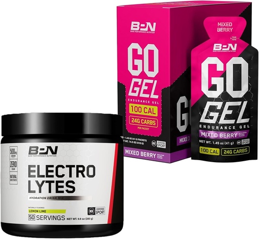 [BRSROCYKCF5QO3A6] BAREedCE NUTRITION BPN Electrolytes Hydration Drink Mix & Go Gel Endurance Gel Mixed Berry Bundle
