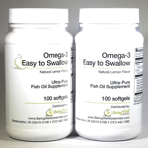 [BRSWKHQEBQCQ4HD2] Omega-3 'Easy to Swallow' Ultra-pure Fish Oil Supplement Natural Lemon Flavor 200 Softgels by Omega 3 Easy to Swallow
