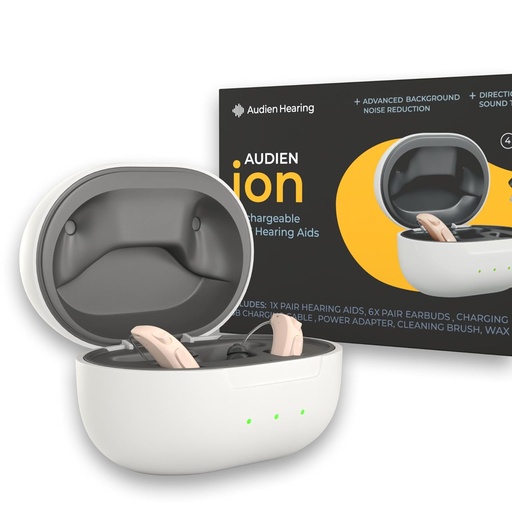 [BRSRAYL3OV5WMYA2] Audien Hearing ION Wireless Rechargeable OTC Hearing Aid, Premium Comfort Design & Nearly Invisible