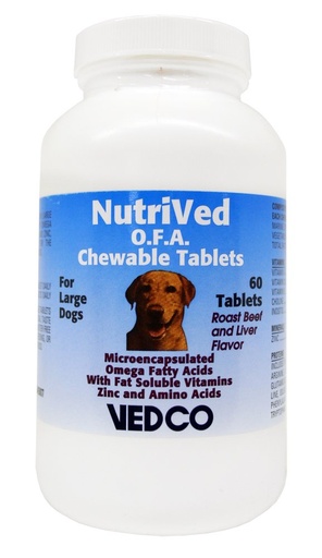 [BRSWIZIGAIHQOELC] Vedco 60 Count Nutrived O.F.A. Chewable Tablets for Large Dogs