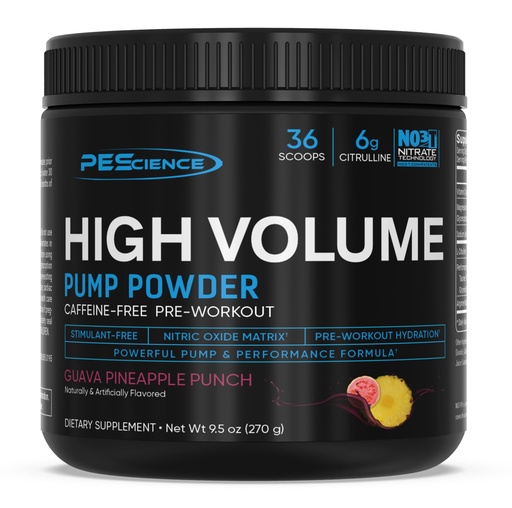 [BRSROFAOOAHQG3T7] PEScience High Volume Stim-Free Pre-Workout Pump Powder, Caffeine-Free with L-Citrulline & L-Arginine Nitrate, Non-Stim Preworkout for Men and Women - 36 Scoops, Guava Pineapple Punch