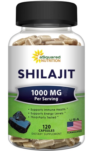 [BRSW2BD2AF7GGAA4] aSquared Nutrition Shilajit 1000mg - 120 Capsules - Pure Shilajit Extract Supplement and Powder Complex Pills - Natural Humic & Fulvic Acid & Trace Minerals - Alternative to Resin & Drops
