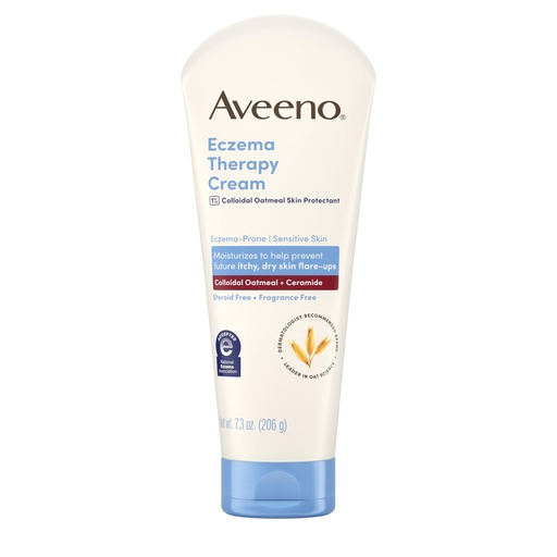 [BRSWIYIGOQABMA3O] Aveeno Eczema Therapy Daily Moisturizing Body Cream for Sensitive Skin, Soothing Eczema Cream for Itchy & Dry Skin Relief, Colloidal Oatmeal & Ceramide, Steroid- & Fragrance-Free, 7.3 Oz