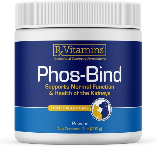 [BRSRAYAZBADQI3A4] Rx Vitamins Phos-Bind - Kidney Support Supplement Powder - Phosphate Binder for Cats & Dogs for Kidney Health - Supports Normal Kidney Cleanse and Essential Kidney Care - 200g