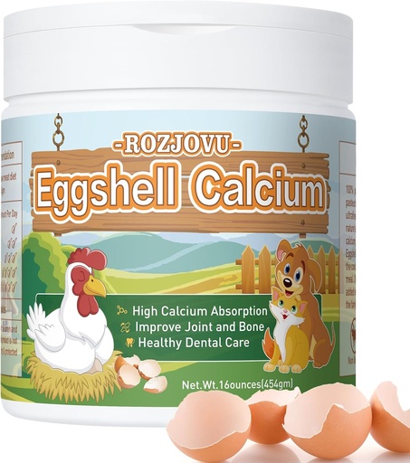 [BRSROFARAEGQKALV] Eggshell Powder for Dogs and Cats, Eggshell Calcium Supplement, Great for Osteoporosis, Nourishes Bones, Supports Joints, Teeth, and Heart Health(16 oz)