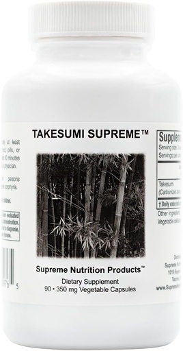 [BRSWGZQPDMNRAFLK] Supreme Nutrition Takesumi Supreme, 90 Pure Activated Bamboo Charcoal Vegetarian Capsules