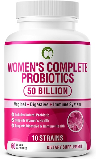 [BRSROHDQBYFROYI7] Probiotics for Women 60 Capsules | 50 Billion CFU Scientifically Formulated Multi Strain Probiotic Blend | Organic Supplements with Prebiotics for Womens Health (Women's Complete Probiotics)