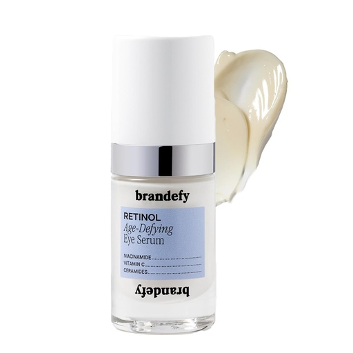 [BRSRMAAQCEOROF35] Brandefy Retinol + Niacinamide Anti-Aging Eye Serum - Under Eye Cream for Dark Circles and Wrinkles - Peptide, Caffeine, Vitamin C E Eye Cream - Made in The USA (O.5 Oz)