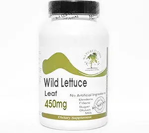 [BRSWKEYPBMEBED34] Wild Lettuce Leaf 450mg ~ 200 Capsules - No Additives ~ Naturetition Supplements