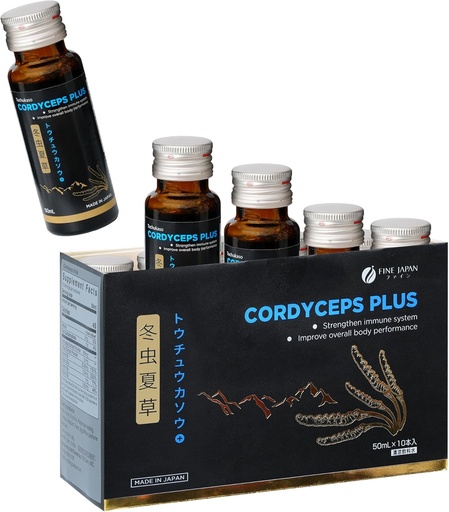 [BRSRMCADC4MGGFY4] FINE JAPAN Cordyceps Plus: Premium Cordyceps Mushroom Extract and Macadamia Blend - Smart Drops Funghi adaptogenic, Organic Mushroom Supplement for Energy & Immunity, Liquid Cordyceps (Pack of 10)