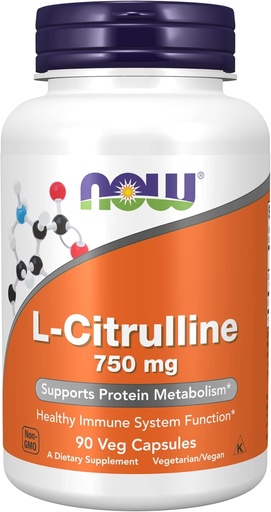 [BRSWIYQ6CAOBA334] Now Foods L-Citrulline 750 mg - 90 Caps 3 Pack