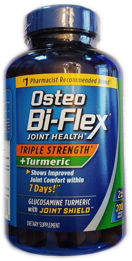 [BRSWYZAQAF6WGFDP] Osteo Bi-Flex, Triple Strength + Turmeric, 200 Tablets, with Glucosamine HCI and Turmeric Curcumin, Joint Supplement for Men and Women