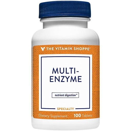 [BRSWIYTYOEDRODQ5] The Vitamin Shoppe Digestive Enzymes - Complete Multi-Enzyme Formula | Protein Fat Carb Digestion | 100 Tablets | Plant-Based
