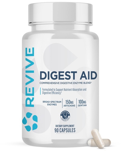 [BRSWYZT4DJYGECL3] Revive MD Digest Aid, Digestive Support Supplement for Men & Women - Comprehensive Digestive Enzyme Blend with Probiotics & Prebiotics for Gut Health & Healthy Digestion (90 Capsules, 90 Servings)